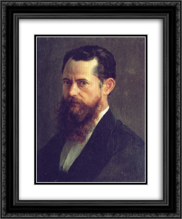 Self-Portrait 20x24 Black Ornate Wood Framed Art Print Poster with Double Matting by Velasco Gomez, Jose Maria