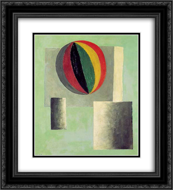 Hot Air Balloon 20x22 Black Ornate Wood Framed Art Print Poster with Double Matting by Sima, Josef