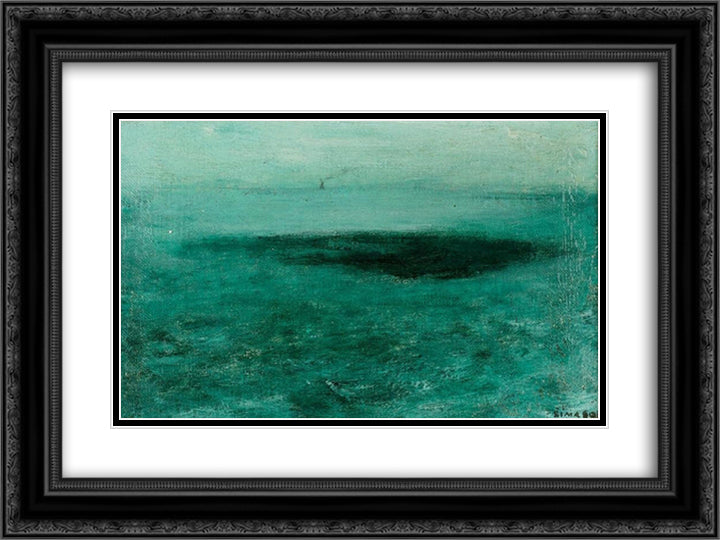 Mer 24x18 Black Ornate Wood Framed Art Print Poster with Double Matting by Sima, Josef