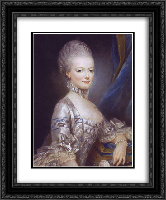 Archduchess Maria Antonia of Austria 20x24 Black Ornate Wood Framed Art Print Poster with Double Matting by Ducreux, Joseph