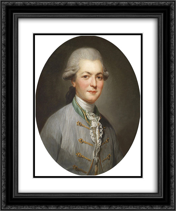 Charles Joseph de Pallu 20x24 Black Ornate Wood Framed Art Print Poster with Double Matting by Ducreux, Joseph