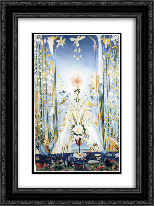 Apotheosis of the Rose 18x24 Black Ornate Wood Framed Art Print Poster with Double Matting by Stella, Joseph