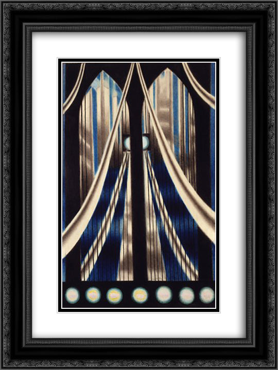 Bridge 18x24 Black Ornate Wood Framed Art Print Poster with Double Matting by Stella, Joseph