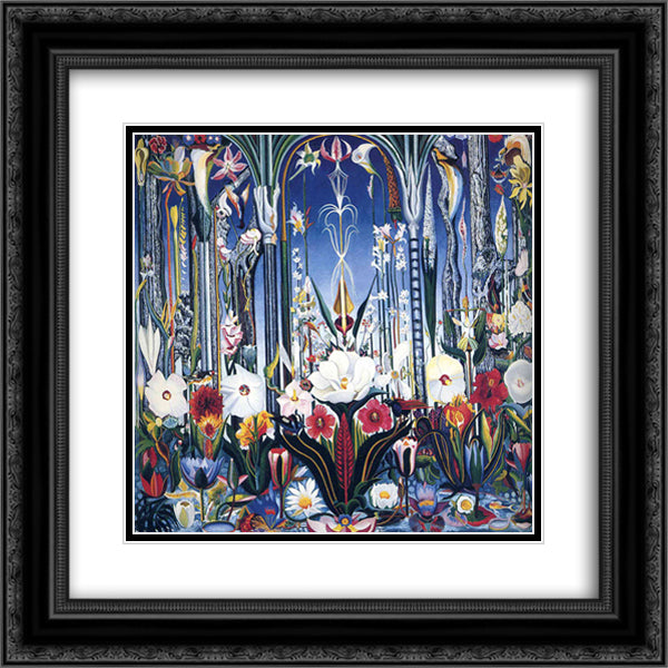 Flowers, Italy 20x20 Black Ornate Wood Framed Art Print Poster with Double Matting by Stella, Joseph