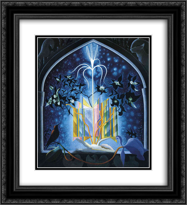 Serenade, A Christmas Fantasy 20x22 Black Ornate Wood Framed Art Print Poster with Double Matting by Stella, Joseph