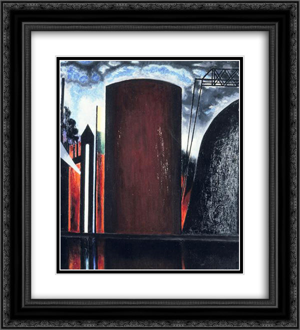 Smoke Stack 20x22 Black Ornate Wood Framed Art Print Poster with Double Matting by Stella, Joseph
