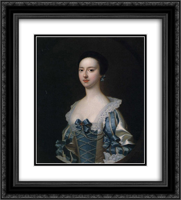 Anne Bateman, later Mrs. John Gisbourne 20x22 Black Ornate Wood Framed Art Print Poster with Double Matting by Wright, Joseph