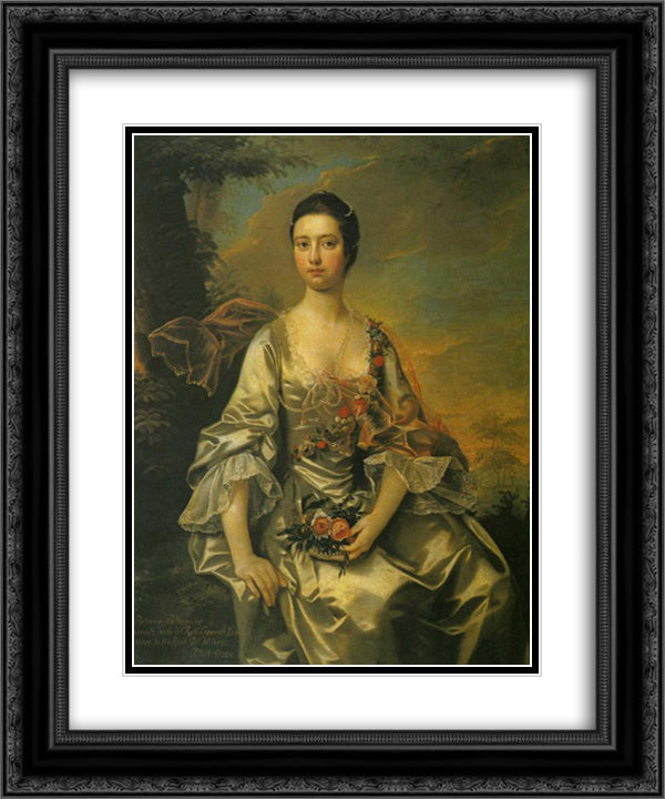 Anne or Molly Cracroft 20x24 Black Ornate Wood Framed Art Print Poster with Double Matting by Wright, Joseph