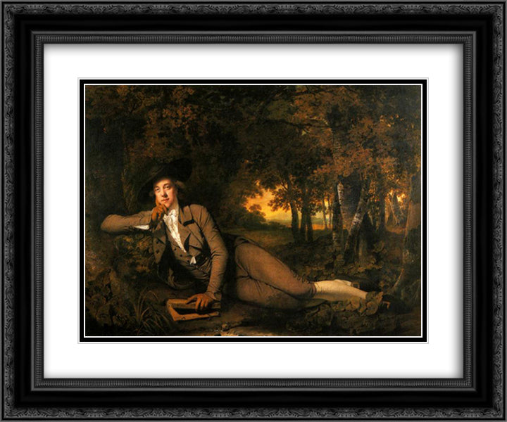 Brooke Boothby 24x20 Black Ornate Wood Framed Art Print Poster with Double Matting by Wright, Joseph