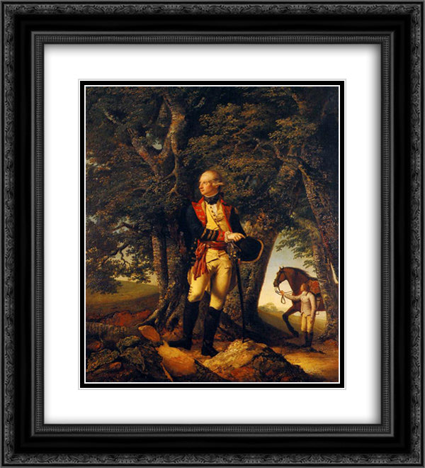 Captain Robert Shore Milnes 20x22 Black Ornate Wood Framed Art Print Poster with Double Matting by Wright, Joseph