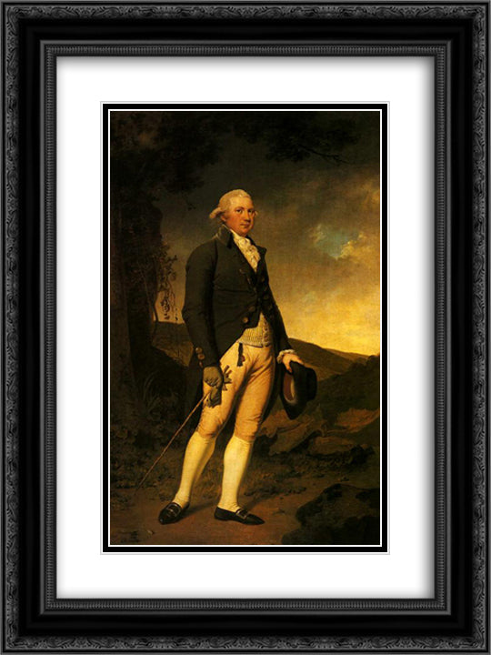 Charles Hurt of Wirksworth 18x24 Black Ornate Wood Framed Art Print Poster with Double Matting by Wright, Joseph