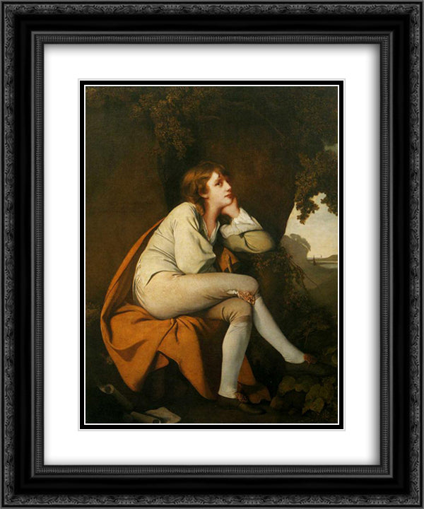 Edwin, from 'Minstrel' by Dr. Beattie 20x24 Black Ornate Wood Framed Art Print Poster with Double Matting by Wright, Joseph