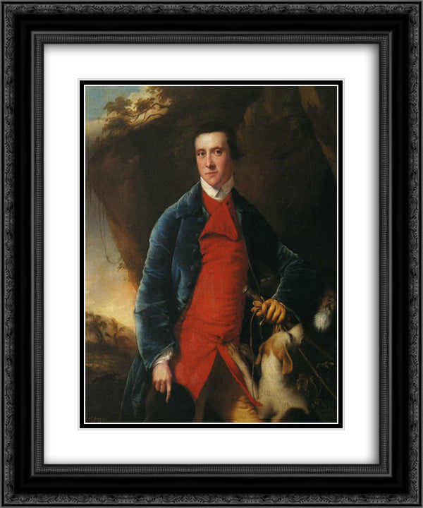Francis Noel Clarke Mundy 20x24 Black Ornate Wood Framed Art Print Poster with Double Matting by Wright, Joseph