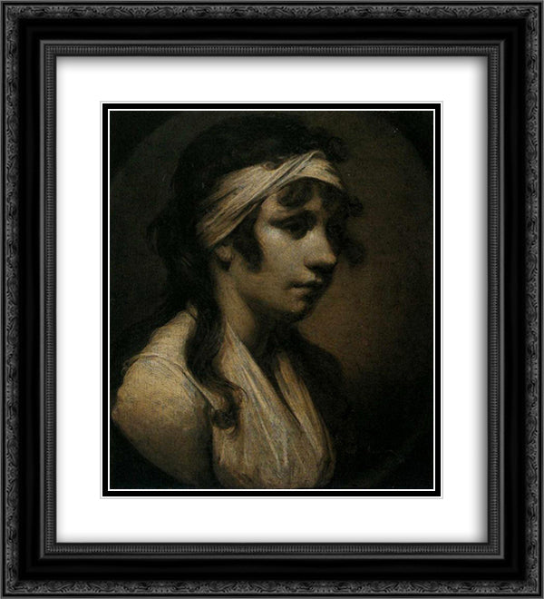 Harriet Wright, the Artist's Daughter 20x22 Black Ornate Wood Framed Art Print Poster with Double Matting by Wright, Joseph