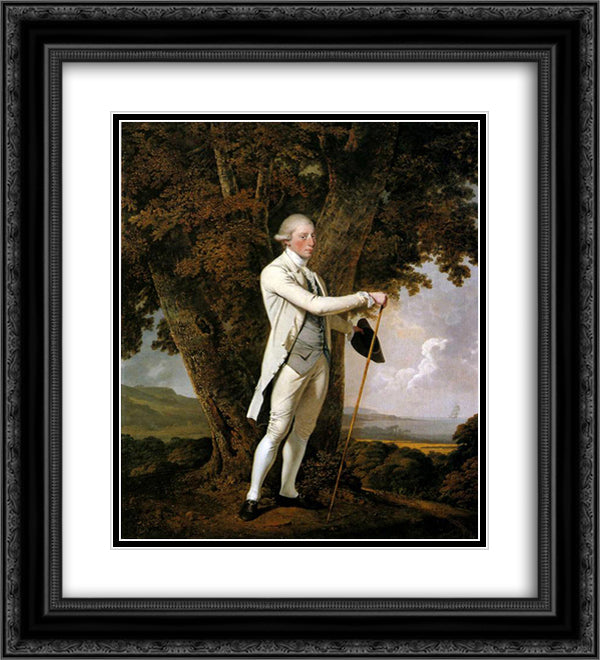 John Milnes 20x22 Black Ornate Wood Framed Art Print Poster with Double Matting by Wright, Joseph