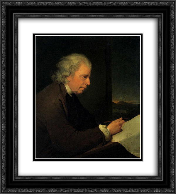 John Whitehurst 20x22 Black Ornate Wood Framed Art Print Poster with Double Matting by Wright, Joseph