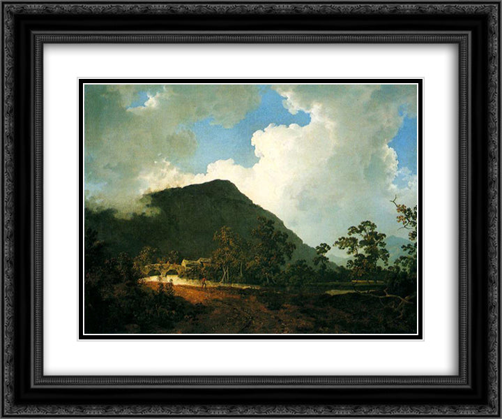 Landscape near Bedgellert 24x20 Black Ornate Wood Framed Art Print Poster with Double Matting by Wright, Joseph
