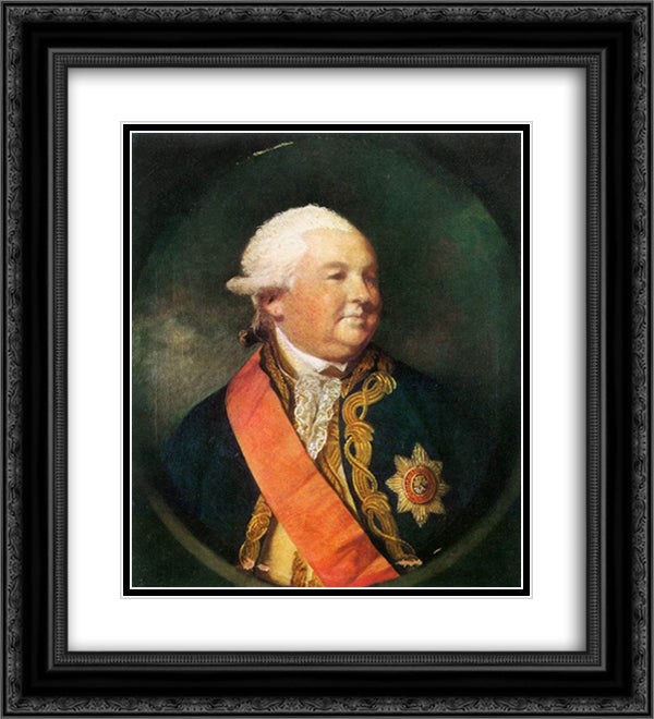 Admiral Sir Edward Hughes 20x22 Black Ornate Wood Framed Art Print Poster with Double Matting by Reynolds, Joshua