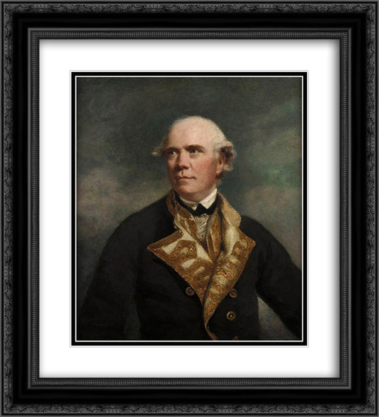 Admiral the Honourable Samue Barrington 20x22 Black Ornate Wood Framed Art Print Poster with Double Matting by Reynolds, Joshua