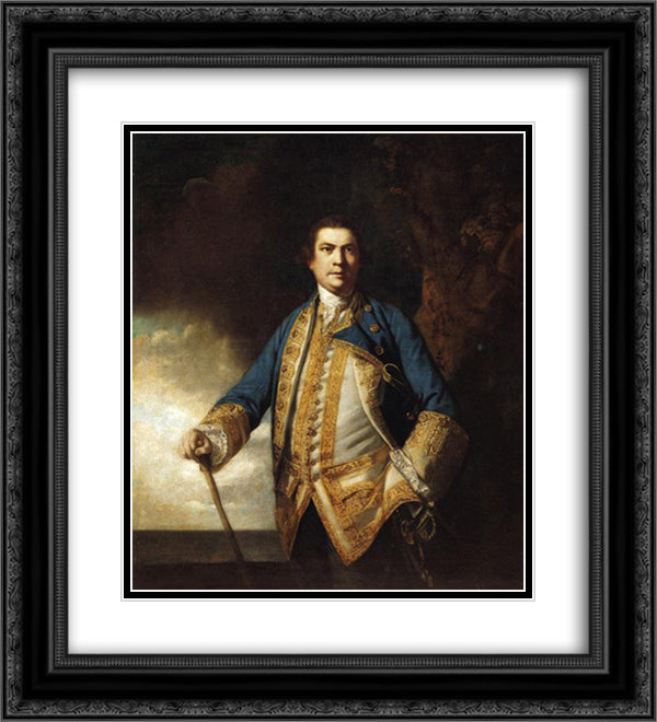 Augustus, 1st Viscount Keppel 20x22 Black Ornate Wood Framed Art Print Poster with Double Matting by Reynolds, Joshua