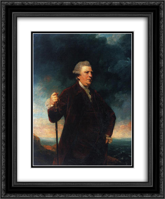 Augustus Keppel 20x24 Black Ornate Wood Framed Art Print Poster with Double Matting by Reynolds, Joshua