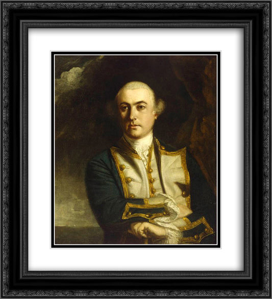 Captain the Honourable John Byron 20x22 Black Ornate Wood Framed Art Print Poster with Double Matting by Reynolds, Joshua