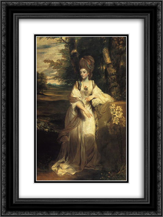 Catherine, Lady Bampfylde 18x24 Black Ornate Wood Framed Art Print Poster with Double Matting by Reynolds, Joshua