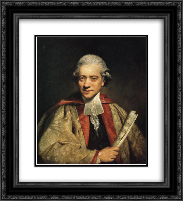 Charles Burney 20x22 Black Ornate Wood Framed Art Print Poster with Double Matting by Reynolds, Joshua