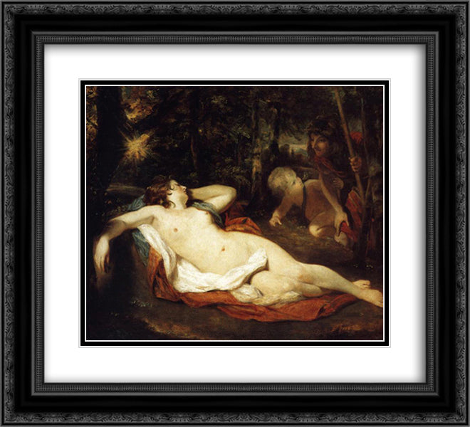 Cimon and Iphigenia 22x20 Black Ornate Wood Framed Art Print Poster with Double Matting by Reynolds, Joshua