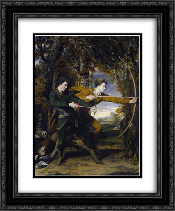 Colonel Acland and Lord Sydney The Archers 20x24 Black Ornate Wood Framed Art Print Poster with Double Matting by Reynolds, Joshua