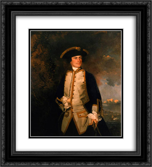 Commodore the Honourable Augustus Keppel 20x22 Black Ornate Wood Framed Art Print Poster with Double Matting by Reynolds, Joshua