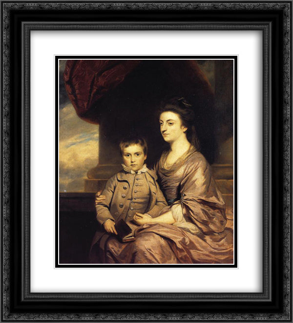 Elizabeth, Countess of Pembroke and Her Son 20x22 Black Ornate Wood Framed Art Print Poster with Double Matting by Reynolds, Joshua