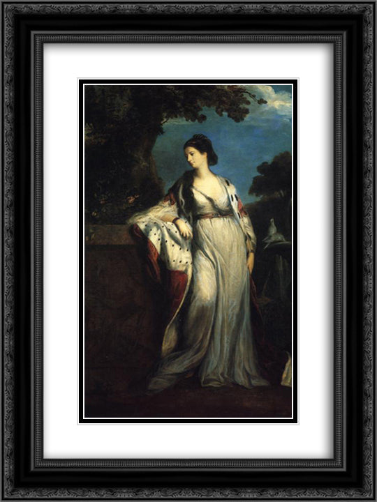 Elizabeth, Duchess of Hamilton and Argyll 18x24 Black Ornate Wood Framed Art Print Poster with Double Matting by Reynolds, Joshua