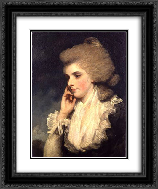 Frances, Countess of Lincoln 20x24 Black Ornate Wood Framed Art Print Poster with Double Matting by Reynolds, Joshua