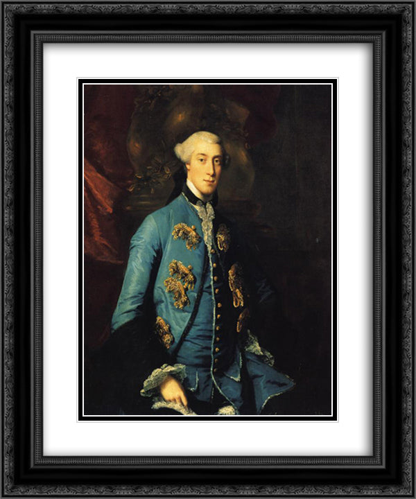 Francis Hastings, Earl of Huntingdon 20x24 Black Ornate Wood Framed Art Print Poster with Double Matting by Reynolds, Joshua