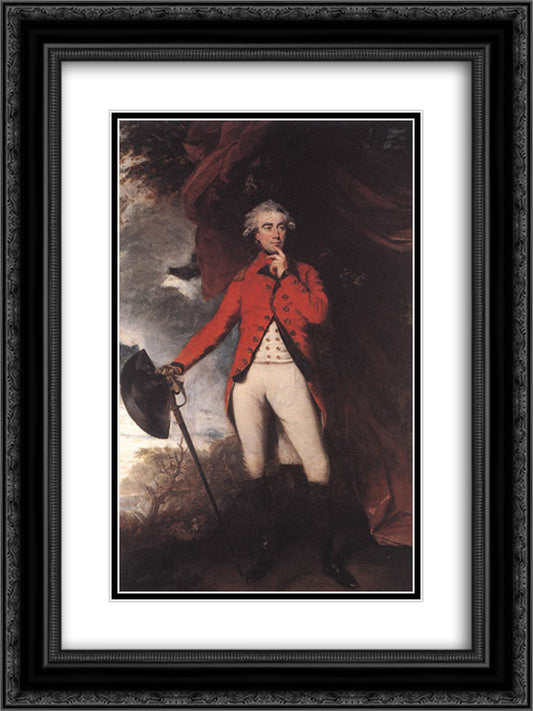 Francis Rawdon Hastings 18x24 Black Ornate Wood Framed Art Print Poster with Double Matting by Reynolds, Joshua