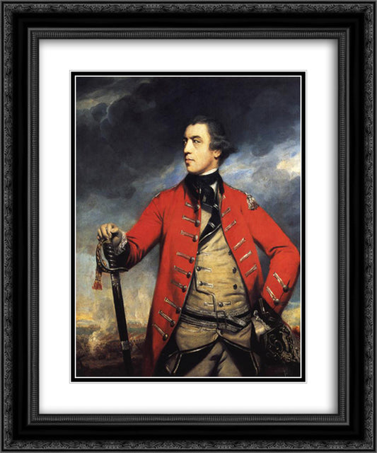 General John Burgoyne 20x24 Black Ornate Wood Framed Art Print Poster with Double Matting by Reynolds, Joshua