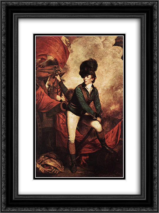 General Sir Banastre Tarleton 18x24 Black Ornate Wood Framed Art Print Poster with Double Matting by Reynolds, Joshua