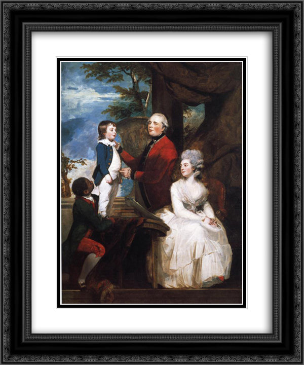 George Grenville, Earl Temple, Mary, Countess Temple, and Their Son Richard 20x24 Black Ornate Wood Framed Art Print Poster with Double Matting by Reynolds, Joshua