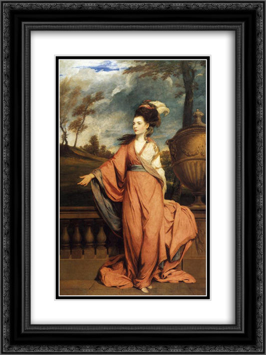 Jane Fleming, later Countess of Harrington 18x24 Black Ornate Wood Framed Art Print Poster with Double Matting by Reynolds, Joshua