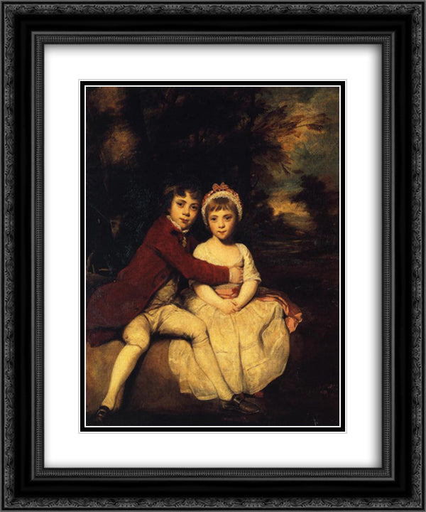 John Parker and his Sister Theresa 20x24 Black Ornate Wood Framed Art Print Poster with Double Matting by Reynolds, Joshua