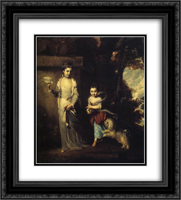 Ladies Amabel and Mary Jemima Yorke 20x22 Black Ornate Wood Framed Art Print Poster with Double Matting by Reynolds, Joshua