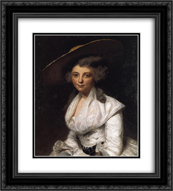 Lady Anne Bingham 20x22 Black Ornate Wood Framed Art Print Poster with Double Matting by Reynolds, Joshua