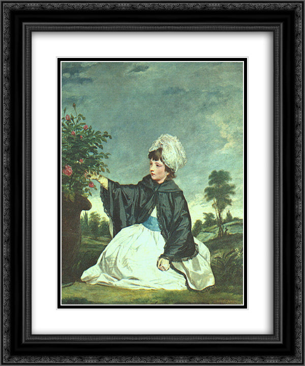 Lady Caroline Howard 20x24 Black Ornate Wood Framed Art Print Poster with Double Matting by Reynolds, Joshua