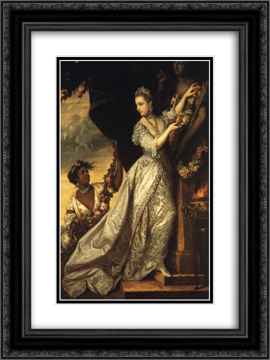 Lady Elizabeth Keppel 18x24 Black Ornate Wood Framed Art Print Poster with Double Matting by Reynolds, Joshua