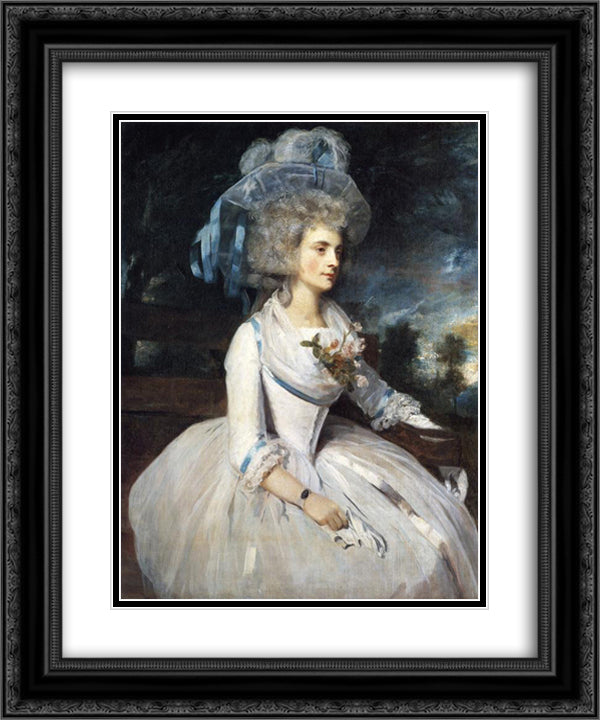 Lady Skipwith 20x24 Black Ornate Wood Framed Art Print Poster with Double Matting by Reynolds, Joshua