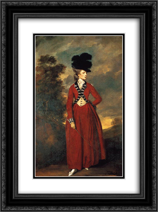 Lady Worsley 18x24 Black Ornate Wood Framed Art Print Poster with Double Matting by Reynolds, Joshua