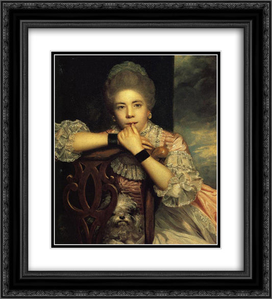 Mrs. Abington 20x22 Black Ornate Wood Framed Art Print Poster with Double Matting by Reynolds, Joshua