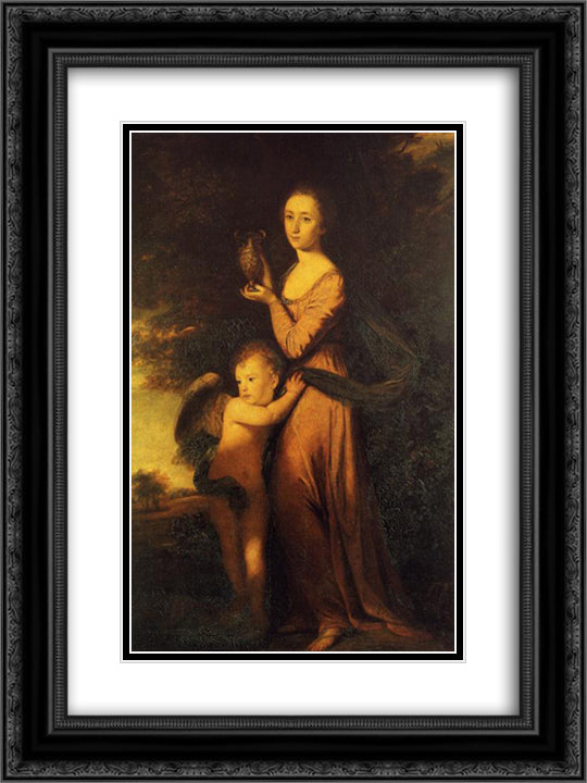 Mrs. Crewe 18x24 Black Ornate Wood Framed Art Print Poster with Double Matting by Reynolds, Joshua