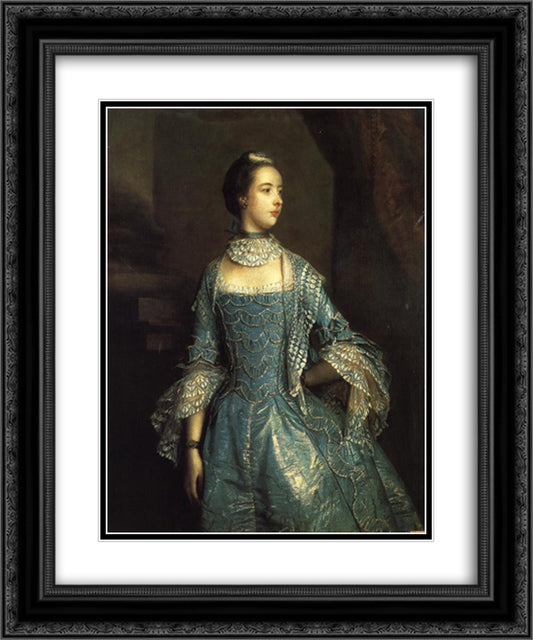 Mrs. Francis Beckford 20x24 Black Ornate Wood Framed Art Print Poster with Double Matting by Reynolds, Joshua